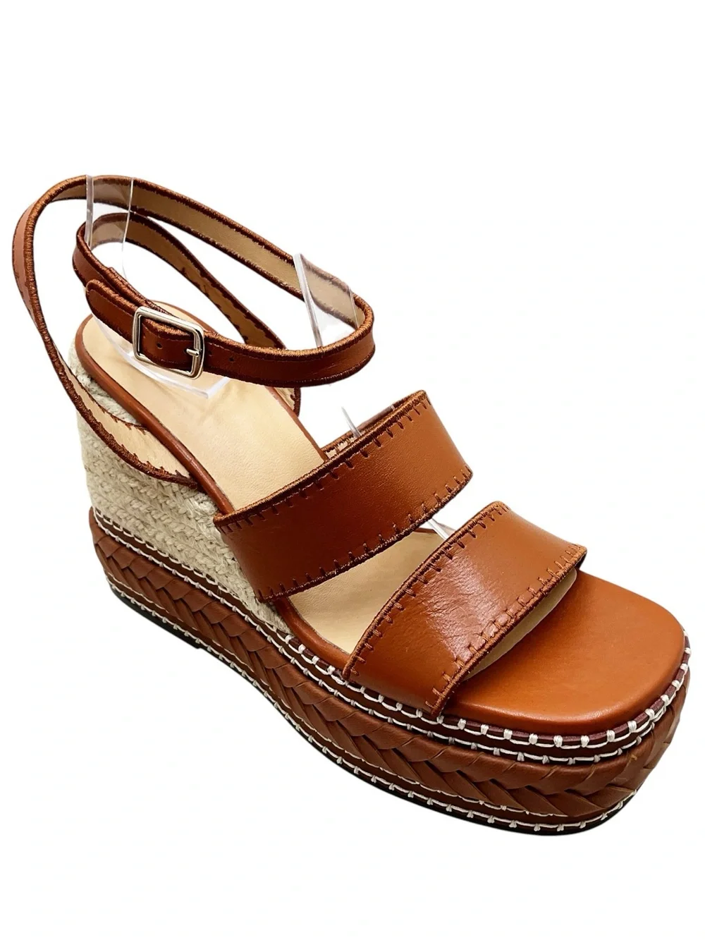 🆕{Castañer} Faure Leather & Jute Wedge Espadrilles